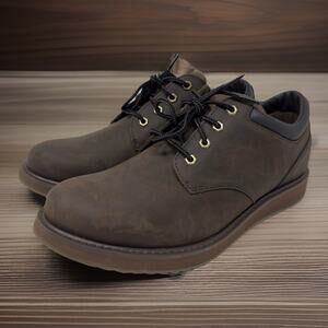 LL Bean Mens Stonington Oxford Shoes Plain Toe Brown Leather Size 11 Medium